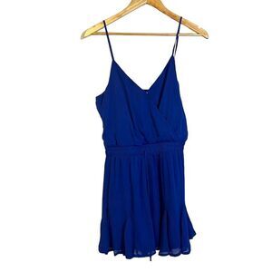 NWT Francesca's Blue Rain Royal Blue Spaghetti Strap Flowy Coastal Beachy Romper